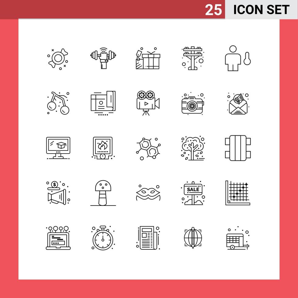 25 kreativ ikoner modern tecken och symboler av grader avatar gåva kraft elektrisk redigerbar vektor design element