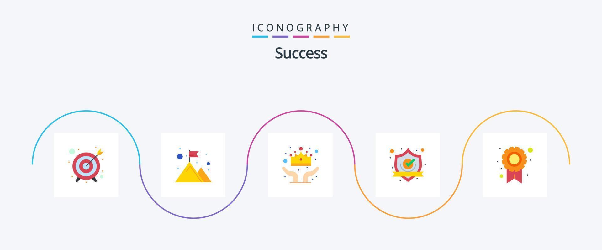 sucess platt 5 ikon packa Inklusive betyg. skydda. vinnare. vakt. acceptera vektor