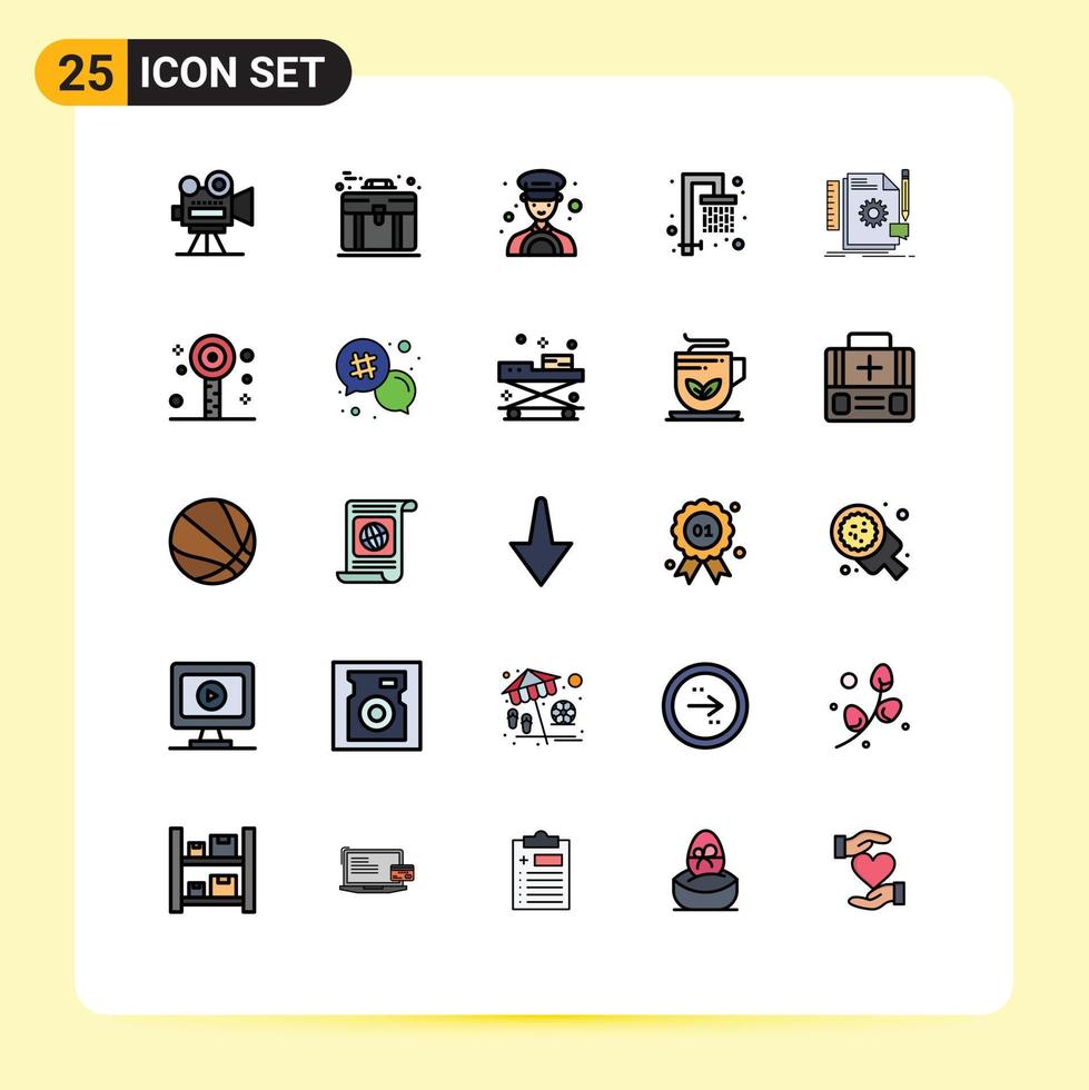 uppsättning av 25 modern ui ikoner symboler tecken för respons design bil kreativ vatten redigerbar vektor design element