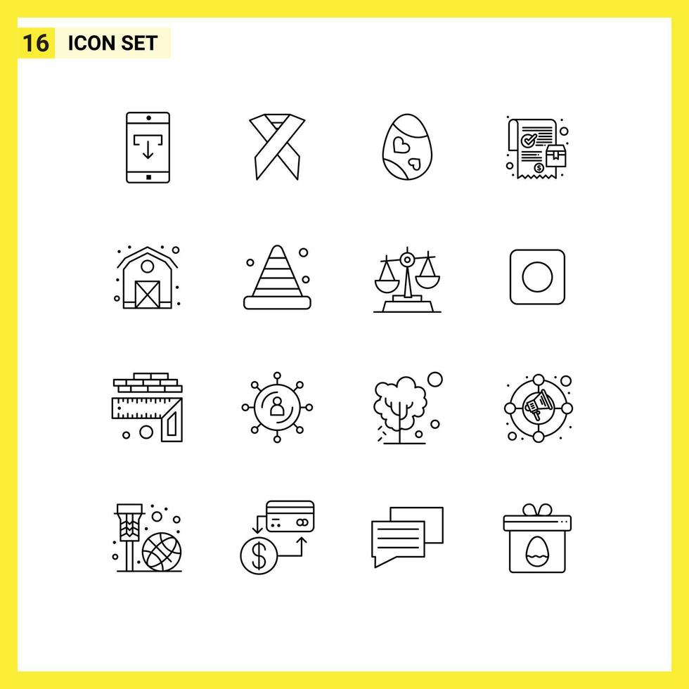 16 Universal- Gliederung Zeichen Symbole von online bestellen bestellen Solidarität Handy, Mobiltelefon Ei editierbar Vektor Design Elemente