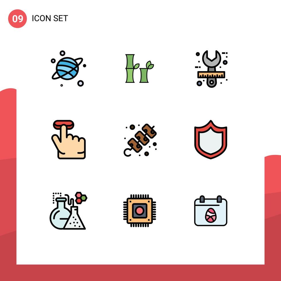 9 kreativ ikoner modern tecken och symboler av resa högtider design camping finger redigerbar vektor design element