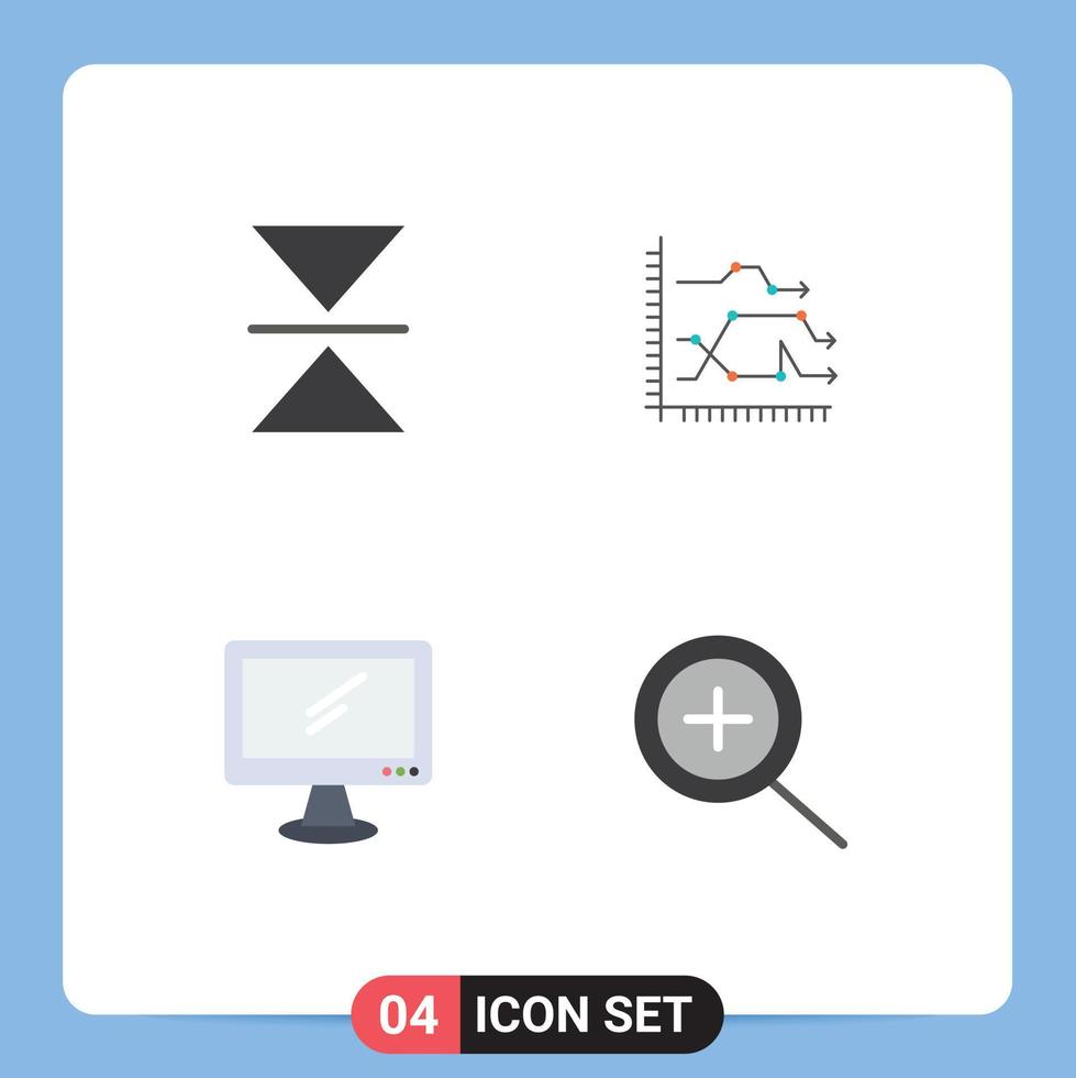 4 universell platt ikon tecken symboler av flip dator analys diagram enhet redigerbar vektor design element