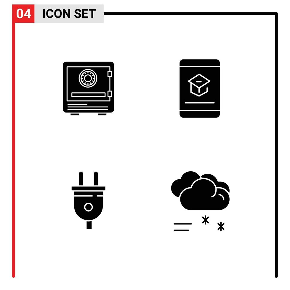 packa av modern fast glyfer tecken och symboler för webb skriva ut media sådan som säker utbildning låsa säkerhet inlärning redigerbar vektor design element