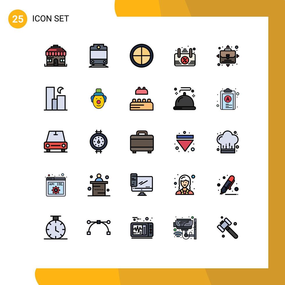 uppsättning av 25 modern ui ikoner symboler tecken för natt landskap styrelse stad möjlighet redigerbar vektor design element