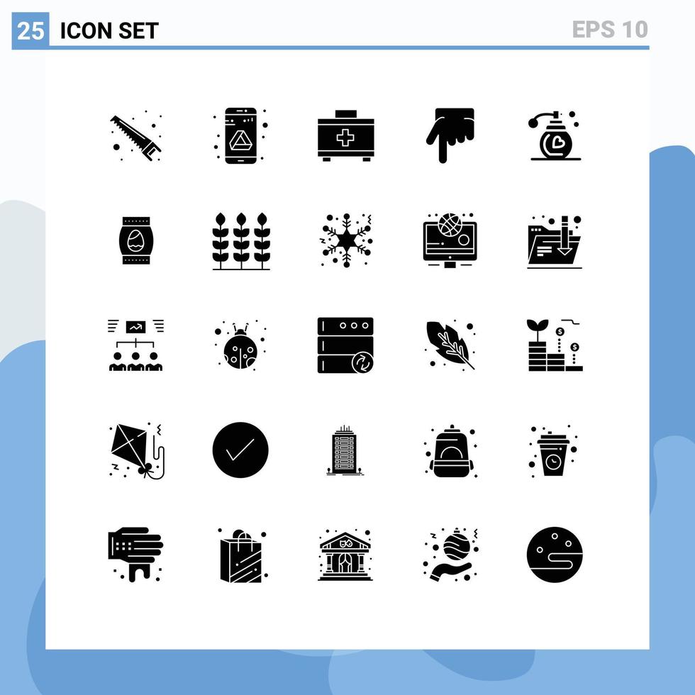 uppsättning av 25 modern ui ikoner symboler tecken för ägg doft väska parfym pekfinger redigerbar vektor design element
