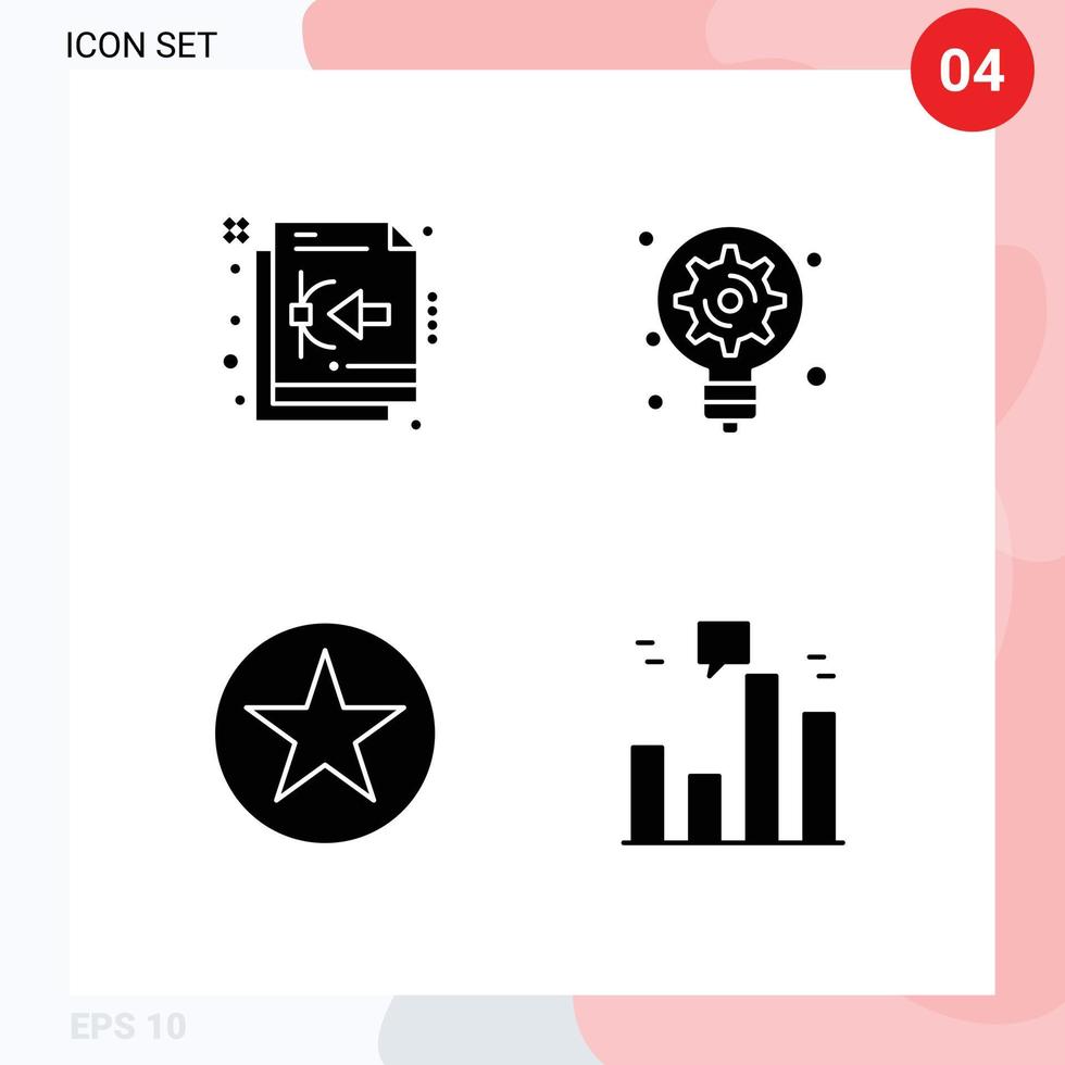 användare gränssnitt packa av 4 grundläggande fast glyfer av bezier cirkel fil innovation insignier redigerbar vektor design element