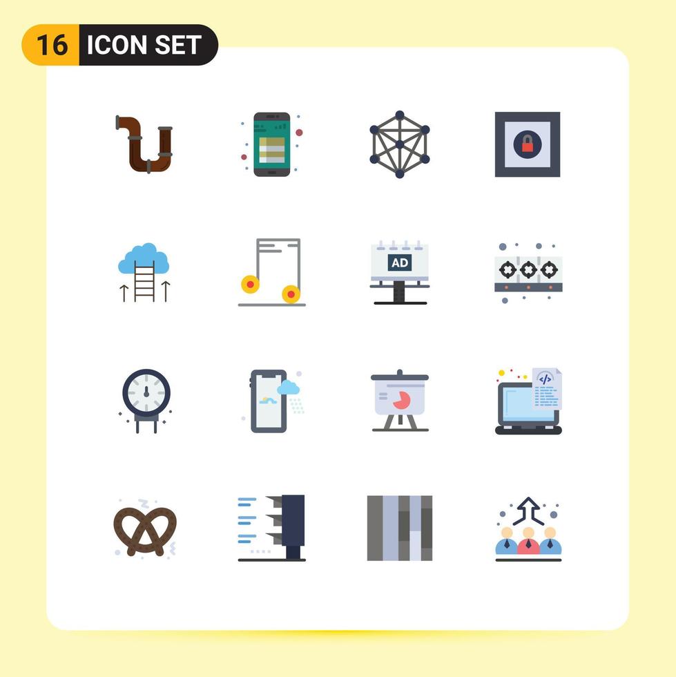platt Färg packa av 16 universell symboler av karriär väg låsa notera låda inlärning redigerbar packa av kreativ vektor design element