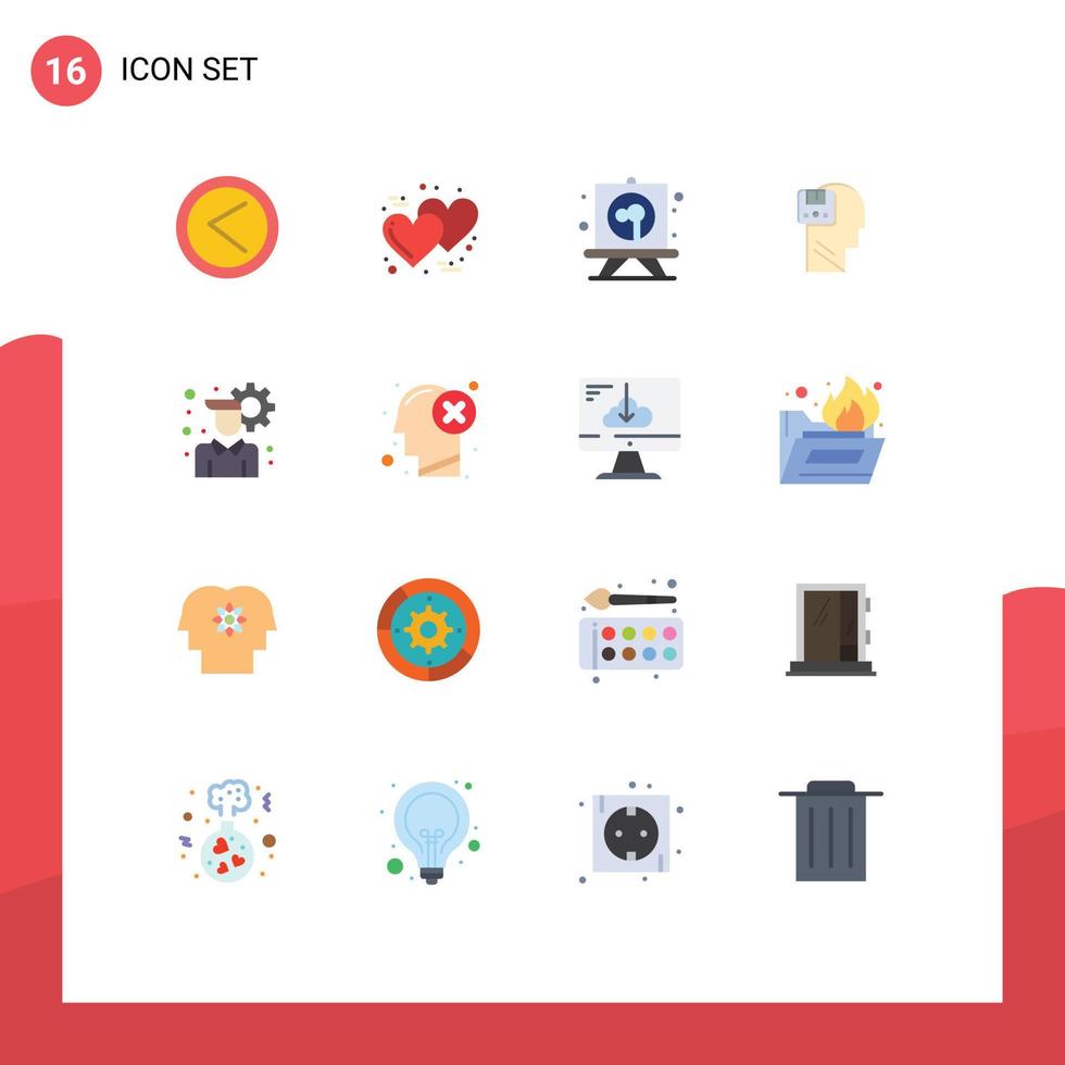 användare gränssnitt packa av 16 grundläggande platt färger av konto användare teckning data minne redigerbar packa av kreativ vektor design element