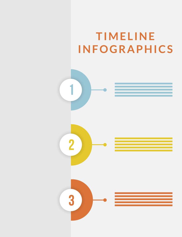 tidslinje infographic med färgade cirklar mall vektor