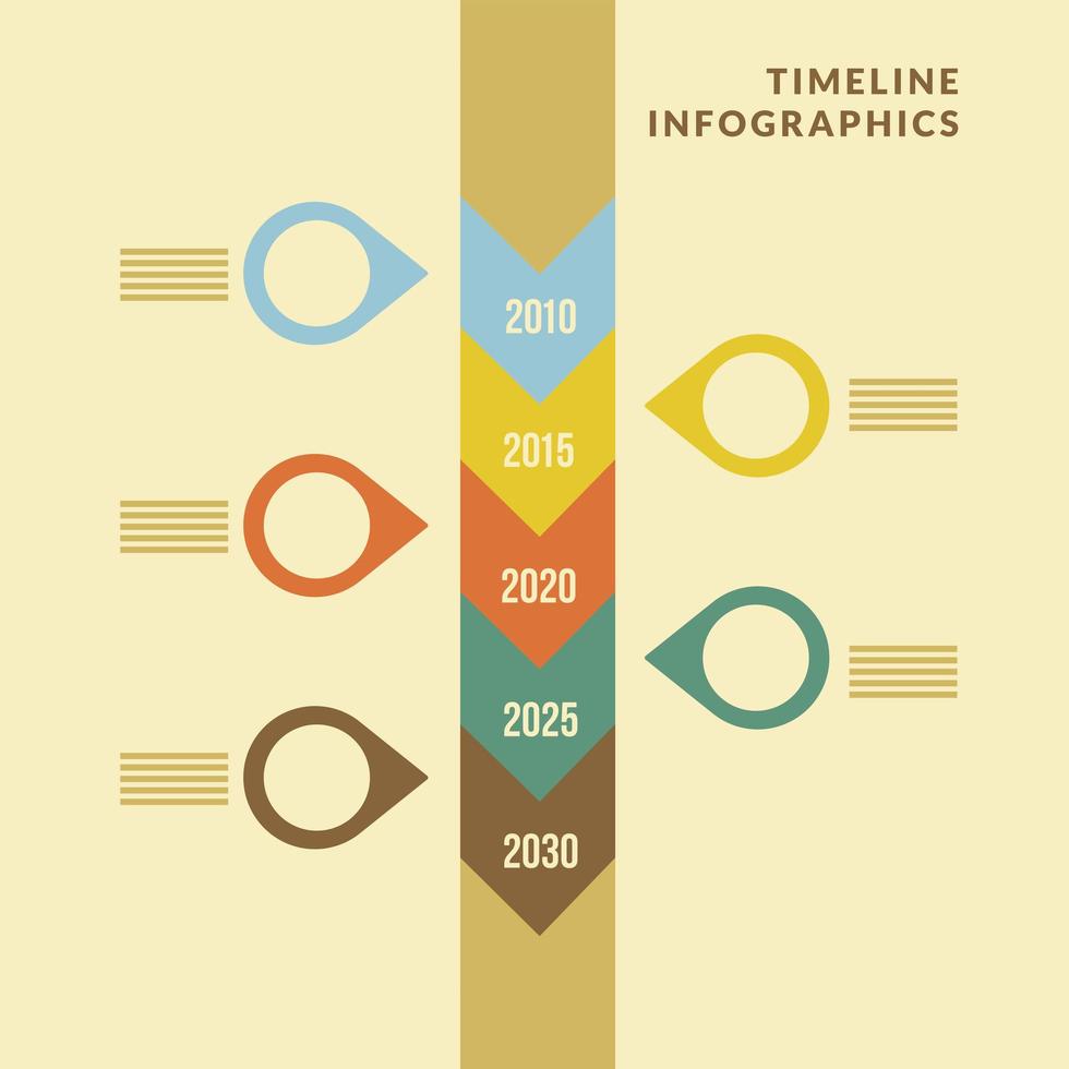 tidslinje färgglad infografisk mall vektor