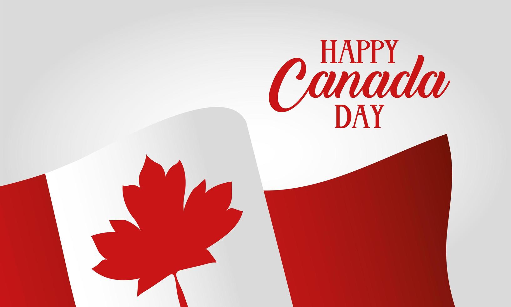Kanada dag firande kort med flagga vektor