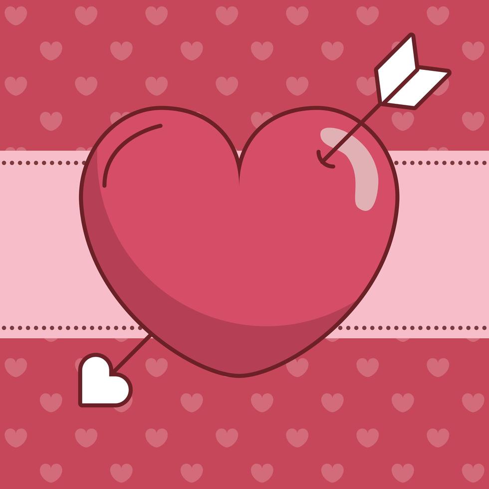 Valentinstag Herz mit Pfeil Vektor Design
