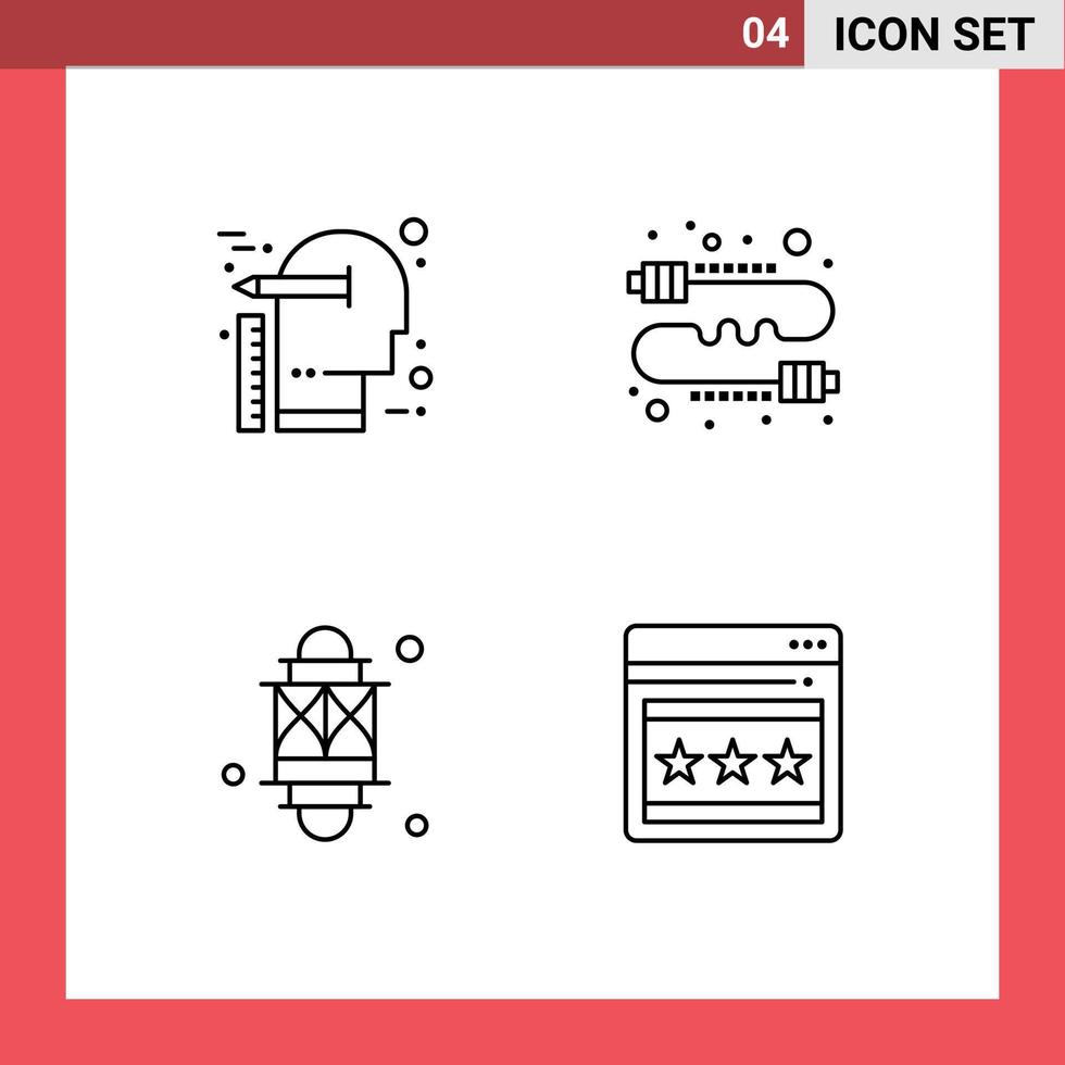 packa av 4 kreativ fylld linje platt färger av kreativ marknadsföring skala kommunikation ljus redigerbar vektor design element