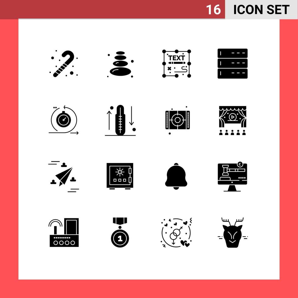 einstellen von 16 modern ui Symbole Symbole Zeichen zum Entwicklung agil dokumentieren Server Daten editierbar Vektor Design Elemente