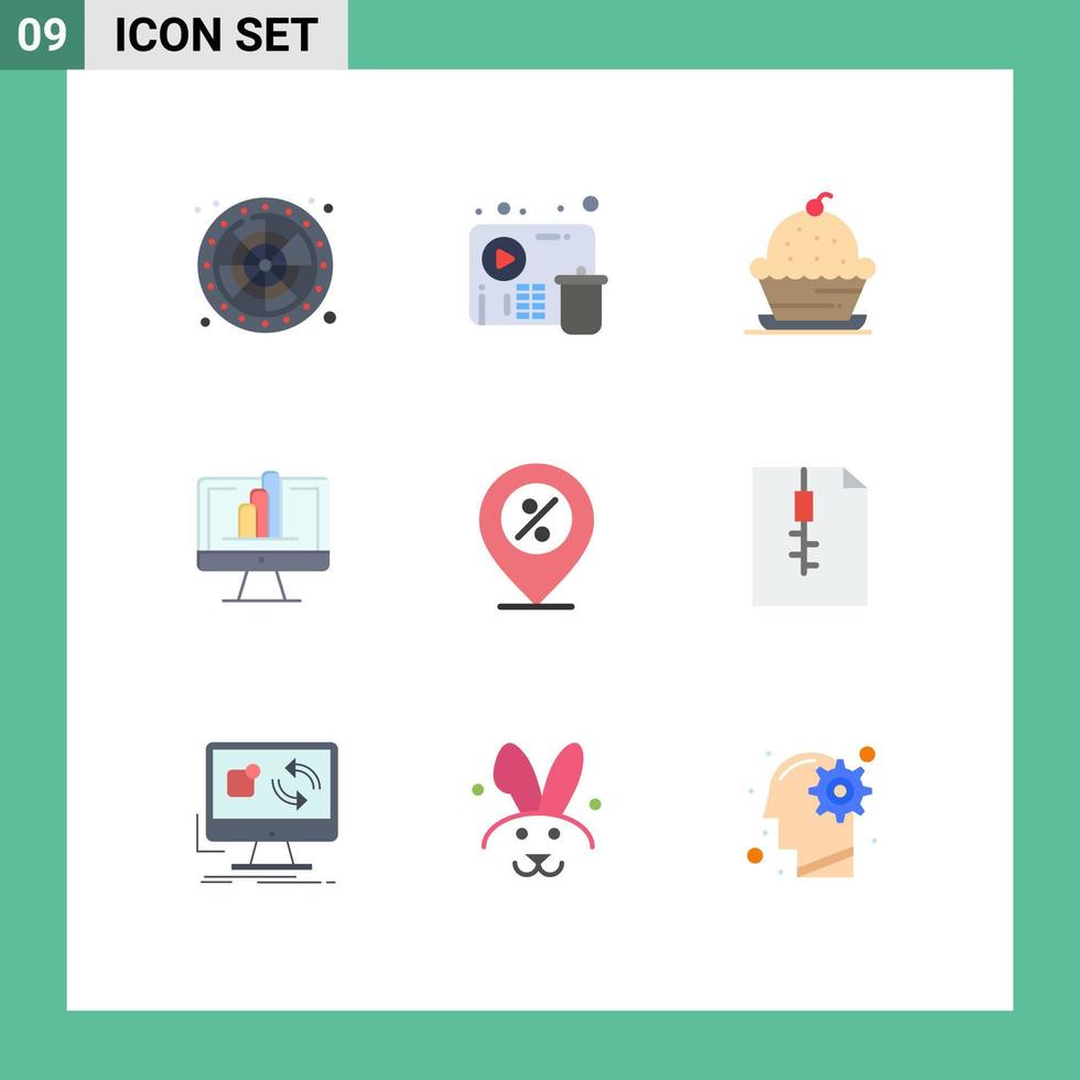einstellen von 9 Vektor eben Farben auf Gitter zum E-Commerce Shart Kuchen Monitor das Erntedankfest editierbar Vektor Design Elemente