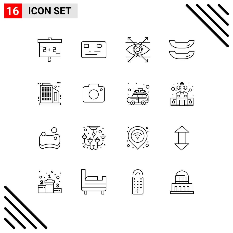 16 kreativ ikoner modern tecken och symboler av bild Twitter se skyskrapa byggnad redigerbar vektor design element