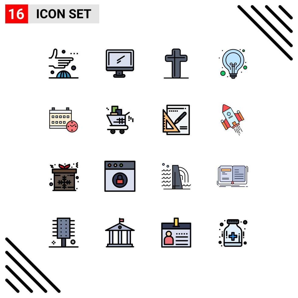 16 kreativ Symbole modern Zeichen und Symbole von SEO Idee imac Birne Kreuz editierbar kreativ Vektor Design Elemente