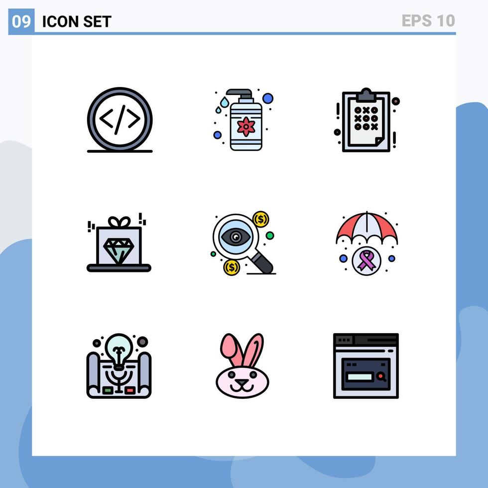 9 kreativ ikoner modern tecken och symboler av företag pris vård marknadsföring strategi redigerbar vektor design element