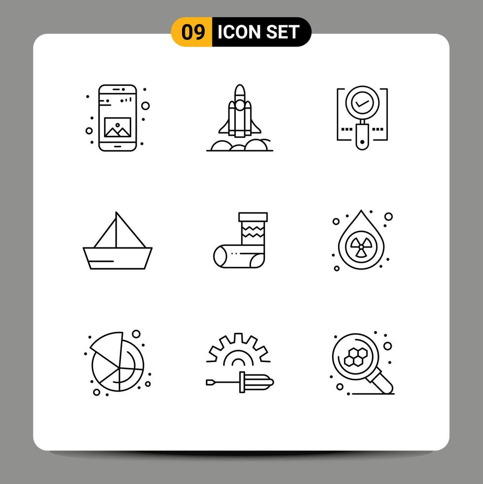 9 kreativ ikoner modern tecken och symboler av Yacht fartyg utforska segla Sök redigerbar vektor design element