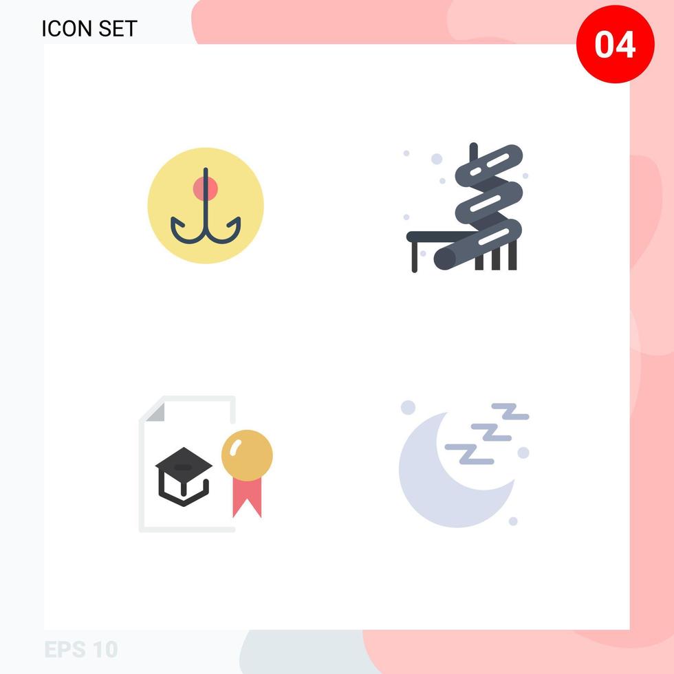 4 universell platt ikoner uppsättning för webb och mobil tillämpningar lockbete utbildning sport parkera universitet redigerbar vektor design element