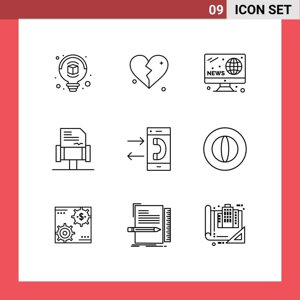 översikt packa av 9 universell symboler av konversation kommunikation hobby ring upp lag redigerbar vektor design element
