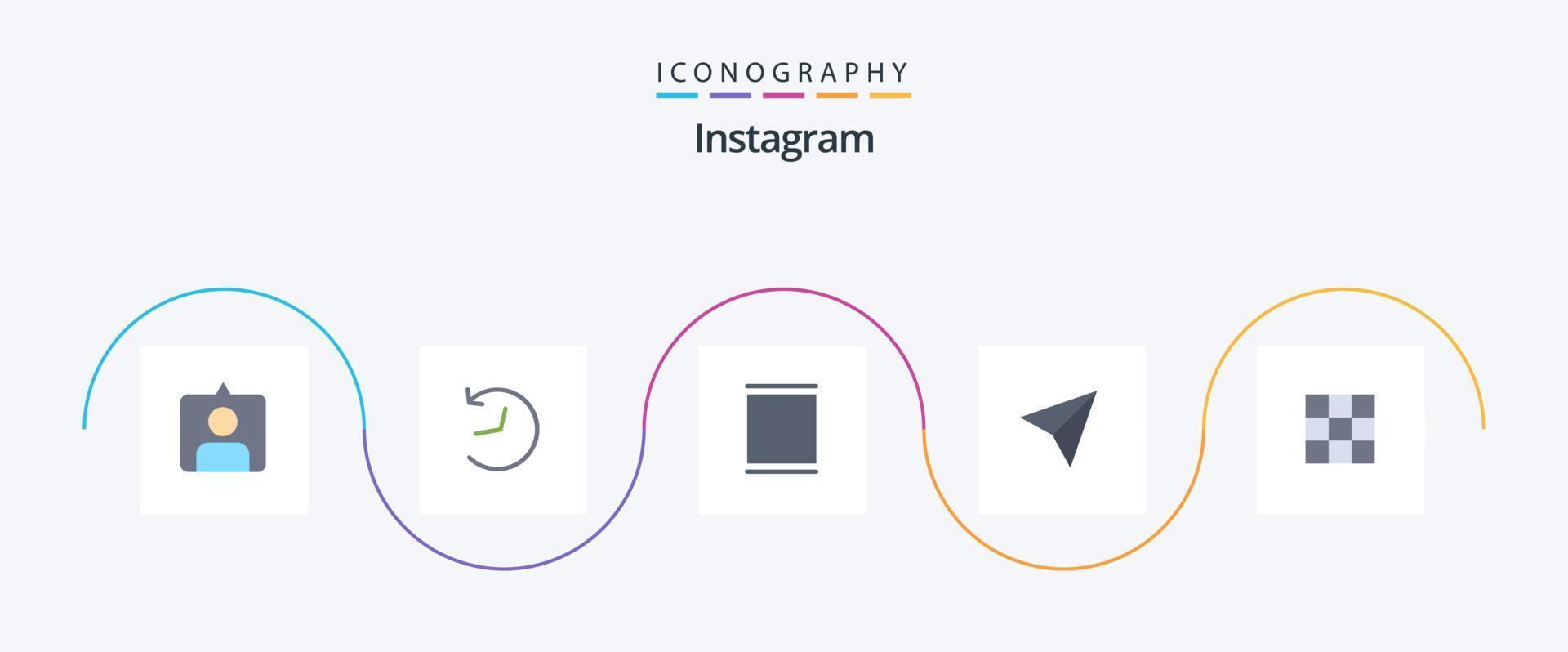 Instagram platt 5 ikon packa Inklusive . Instagram. set. Galleri. dela med sig vektor