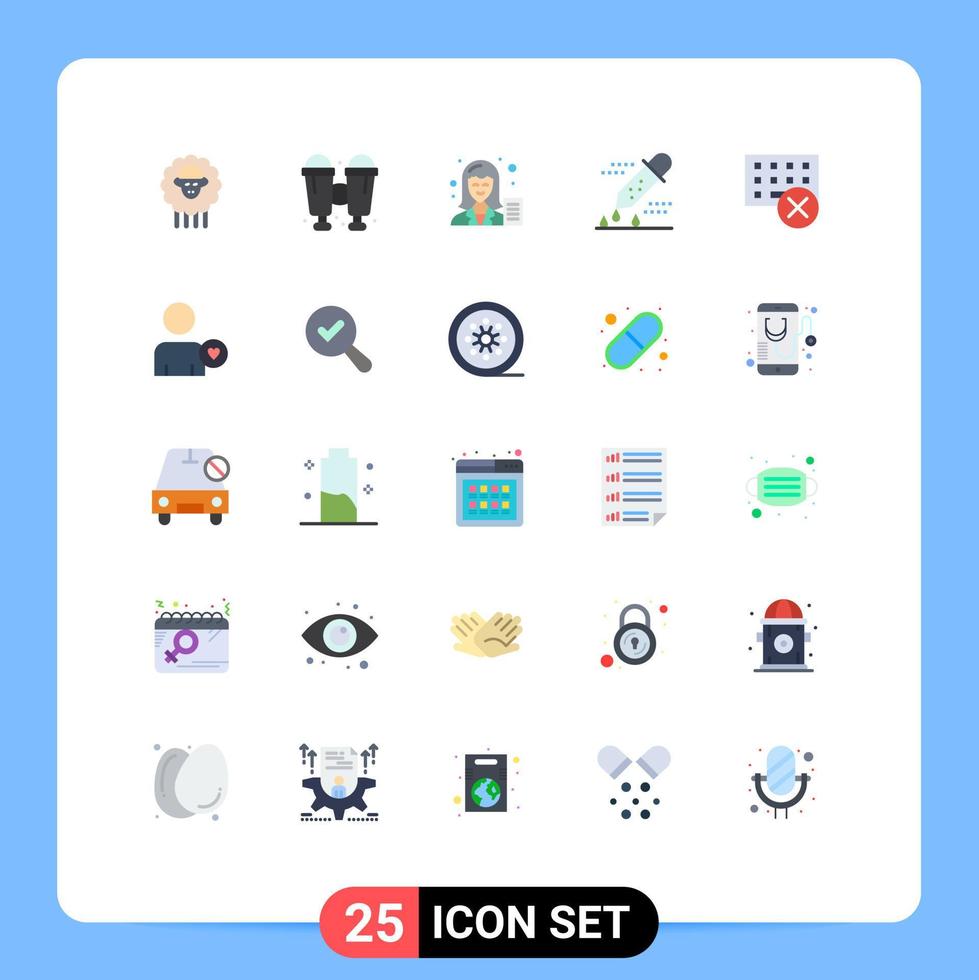 mobil gränssnitt platt Färg uppsättning av 25 piktogram av datorer pipett dropper bloggare mikrobiologi kemisk testa redigerbar vektor design element
