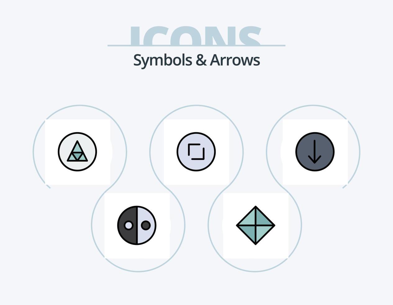 symboler och pilar linje fylld ikon packa 5 ikon design. symbolism. jämlikhet. pil. upp. cirkel vektor