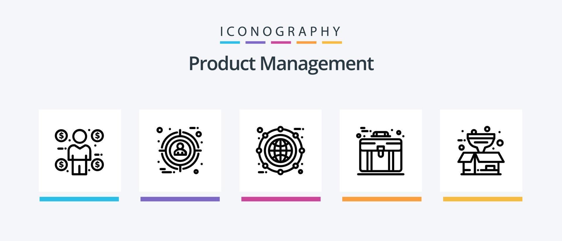 Produkt Verwaltung Linie 5 Symbol Pack einschließlich Produkt. bündeln. Ideen. extern. Dollar. kreativ Symbole Design vektor