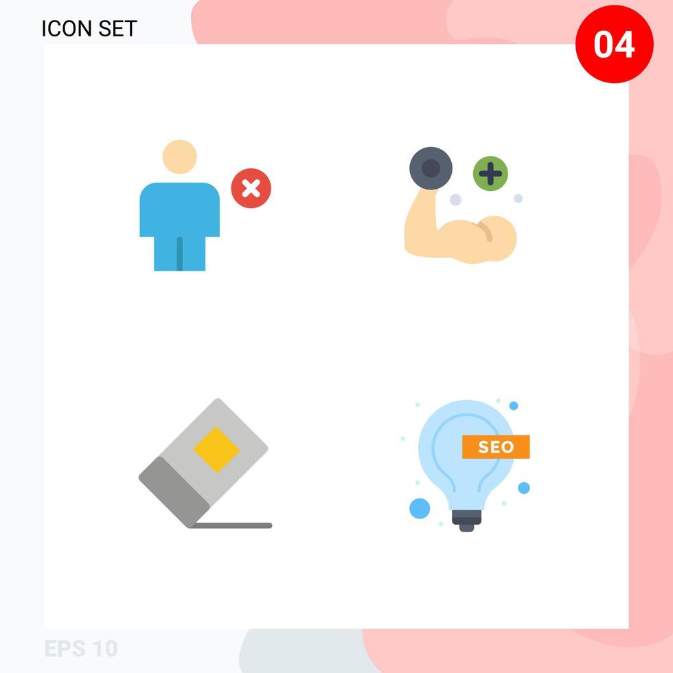 piktogram uppsättning av 4 enkel platt ikoner av avatar utbildning mänsklig hand stationär redigerbar vektor design element