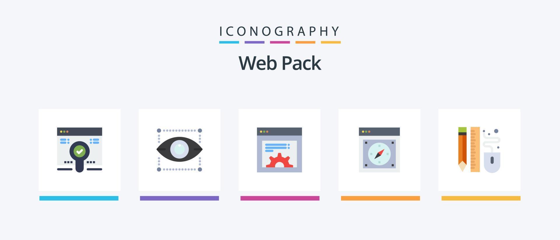webb packa platt 5 ikon packa Inklusive mus. webb. design. safari. kompass. kreativ ikoner design vektor