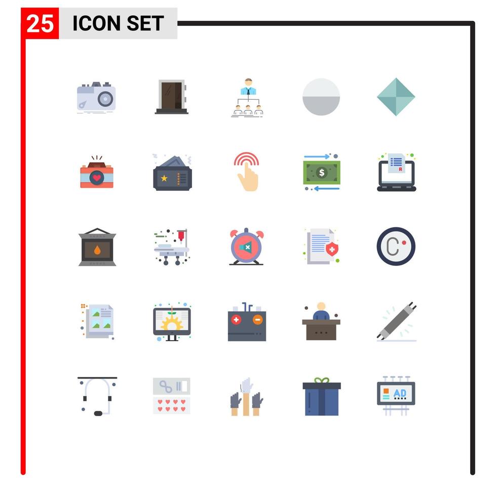 25 användare gränssnitt platt Färg packa av modern tecken och symboler av säkerhet piller konstruktion företag organisation redigerbar vektor design element