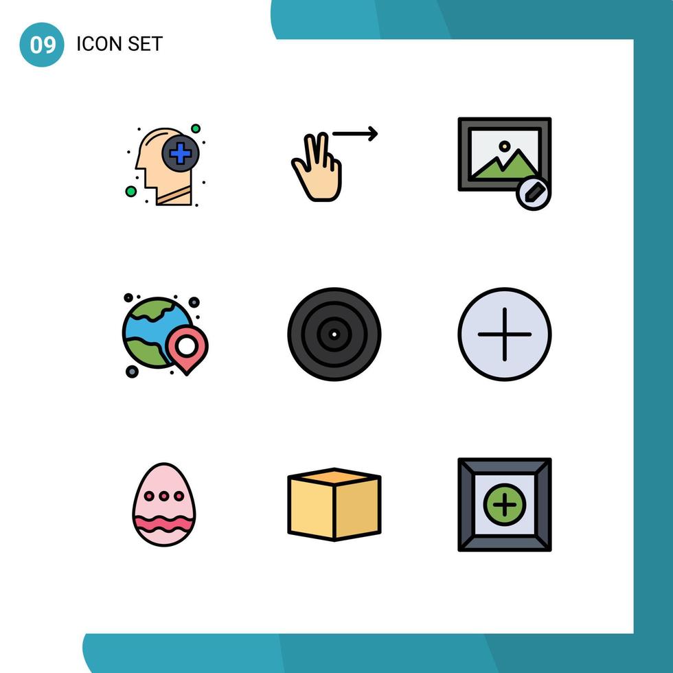 einstellen von 9 modern ui Symbole Symbole Zeichen zum Tor Auge bearbeiten Einkaufen Globus editierbar Vektor Design Elemente