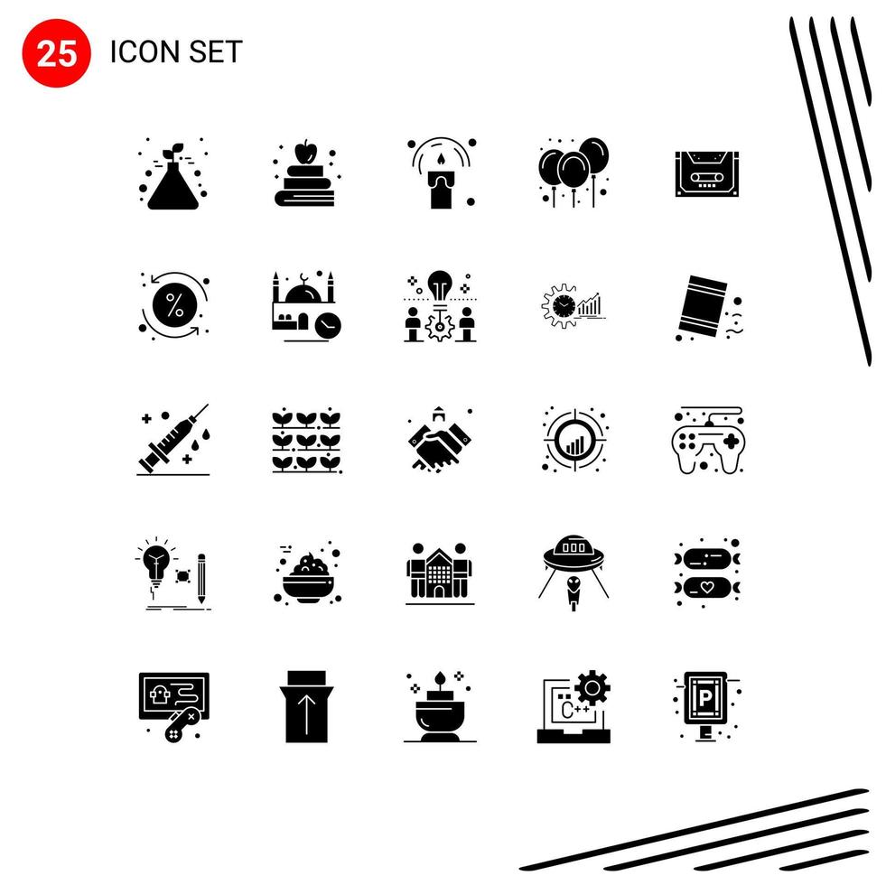 25 kreativ Symbole modern Zeichen und Symbole von Kassette analog Halloween Dekoration Luft editierbar Vektor Design Elemente