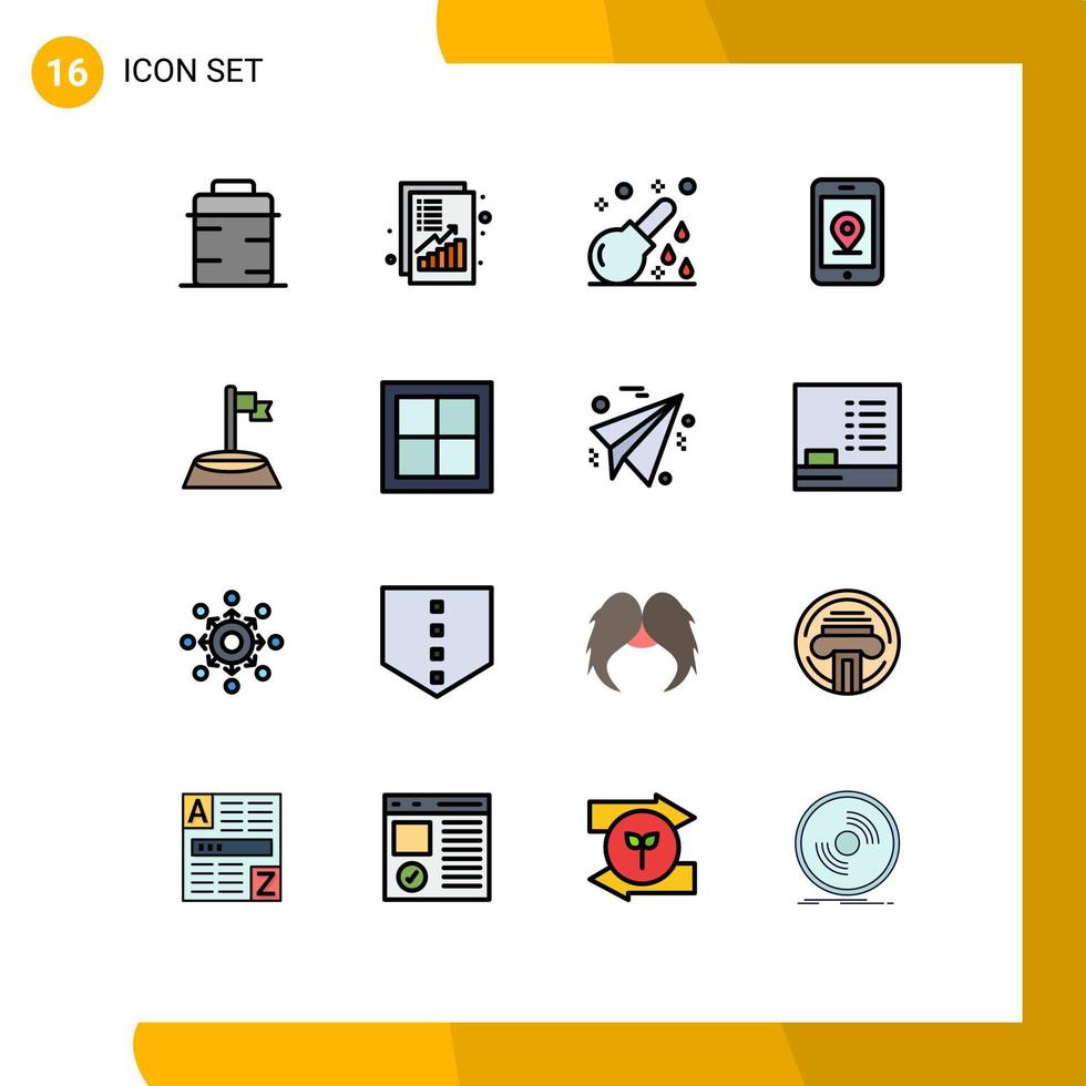 Lager Vektor Symbol Pack von 16 Linie Zeichen und Symbole zum Ecke Internet Einnahmen Handy, Mobiltelefon Krankenhaus editierbar kreativ Vektor Design Elemente