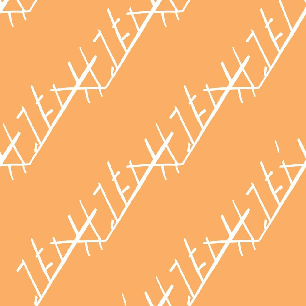 Vektor nahtlose Textur Hintergrundmuster. handgezeichnete, orange, weiße Farben.