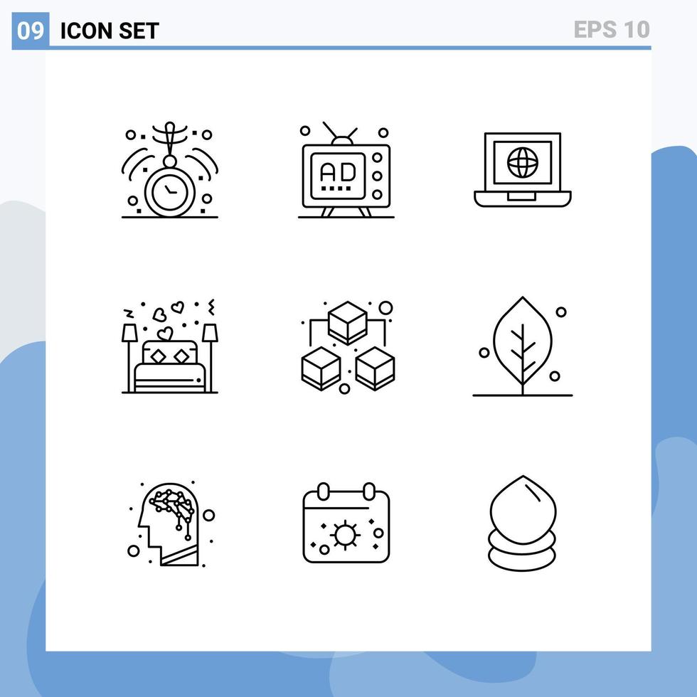 9 universell översikt tecken symboler av natt kärlek befordran par internet redigerbar vektor design element