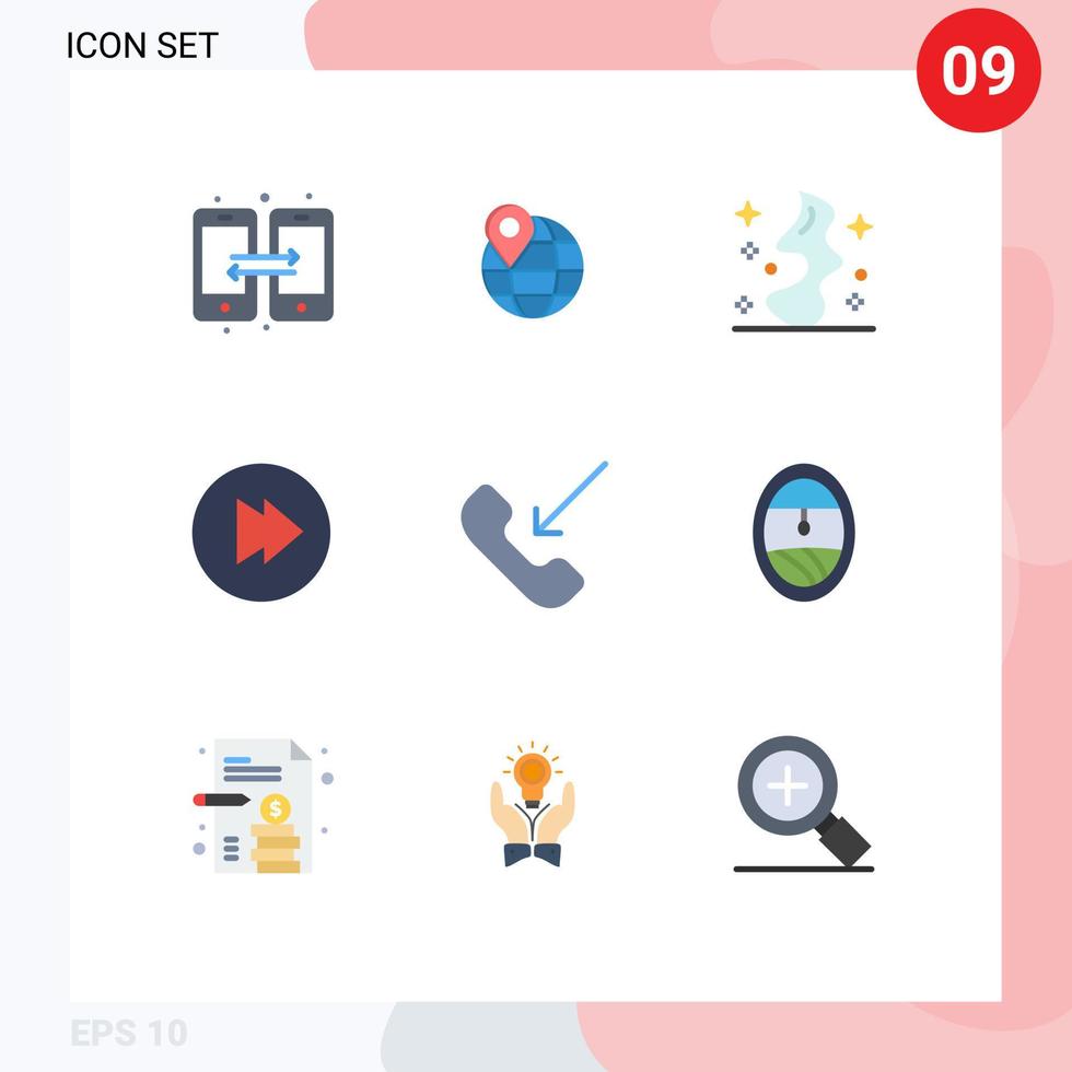 uppsättning av 9 modern ui ikoner symboler tecken för telefon mobil magi ring upp framåt- redigerbar vektor design element