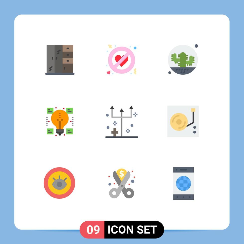 Gruppe von 9 eben Farben Zeichen und Symbole zum erschreckend Teilen Wüste Teilen kreativ editierbar Vektor Design Elemente