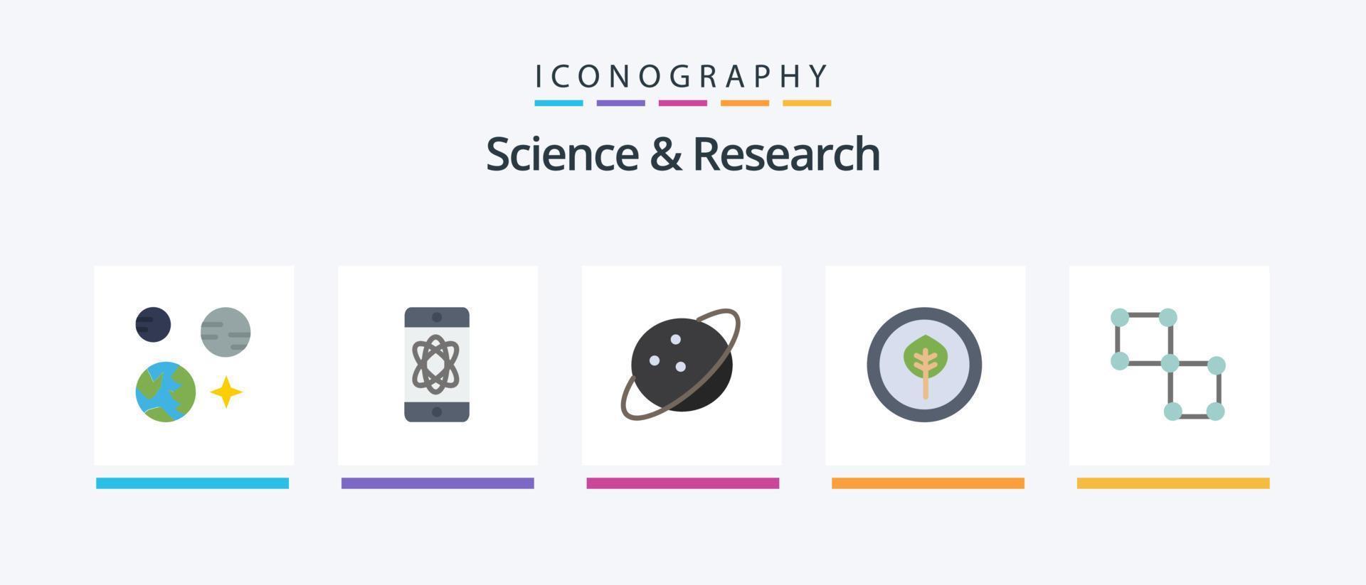 Wissenschaft eben 5 Symbol Pack einschließlich Raum. Verbindung. Planet. gebunden. biologisch. kreativ Symbole Design vektor