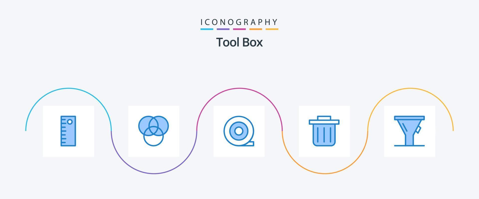 verktyg blå 5 ikon packa Inklusive . vektor