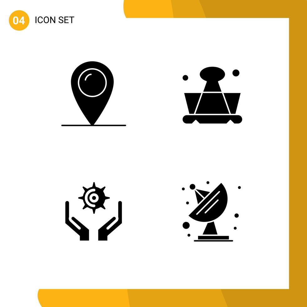 uppsättning av 4 modern ui ikoner symboler tecken för Semester kugge vaddera låsa inlärning håll redigerbar vektor design element