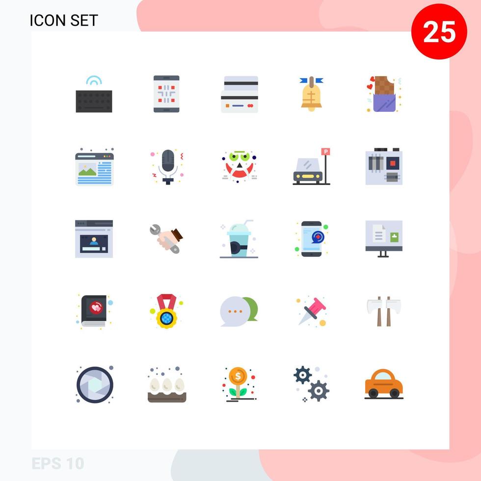 universell ikon symboler grupp av 25 modern platt färger av USA ringa smartphone boll betalning redigerbar vektor design element