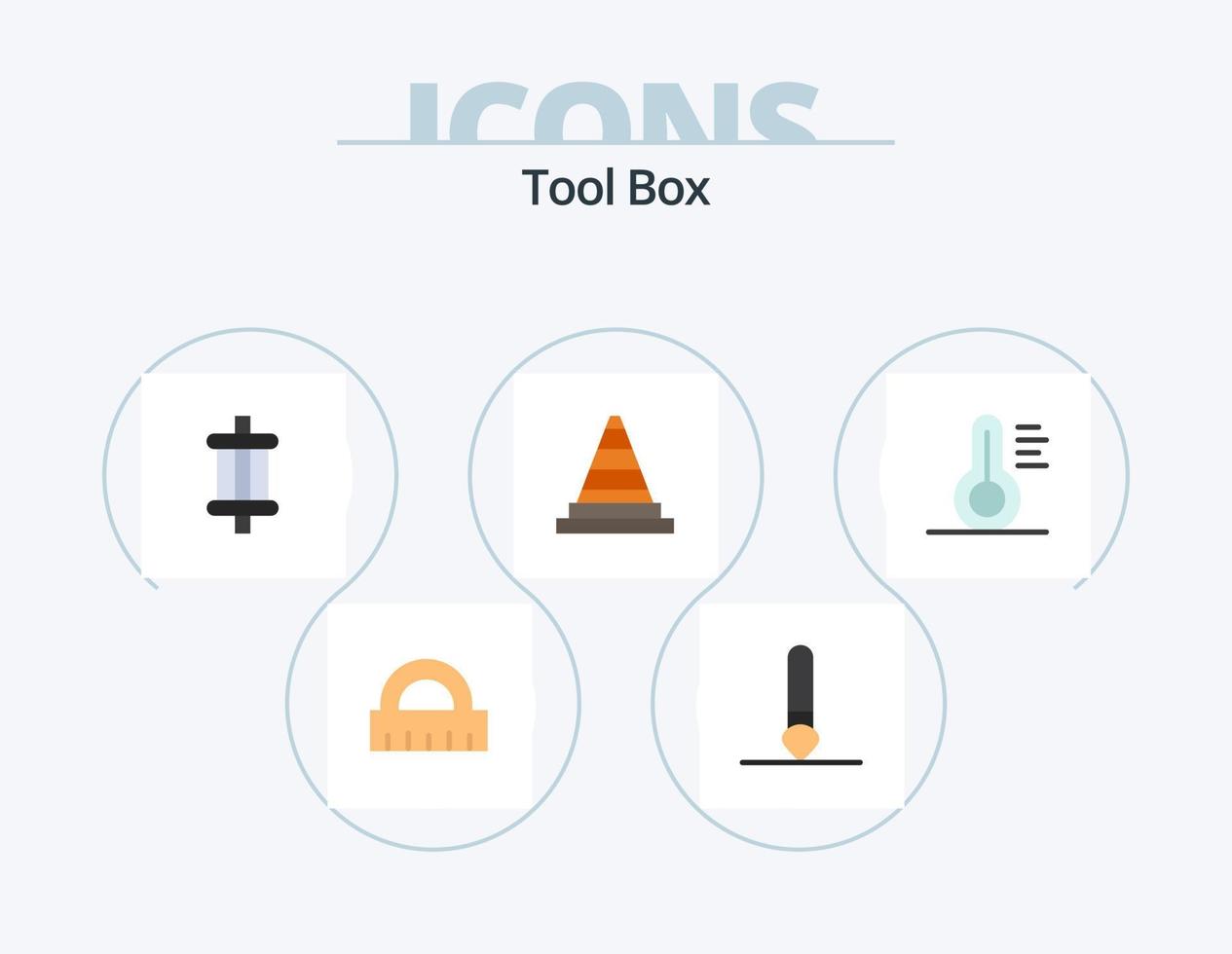 verktyg platt ikon packa 5 ikon design. . termometer. komponenter. medicinsk. signal- vektor