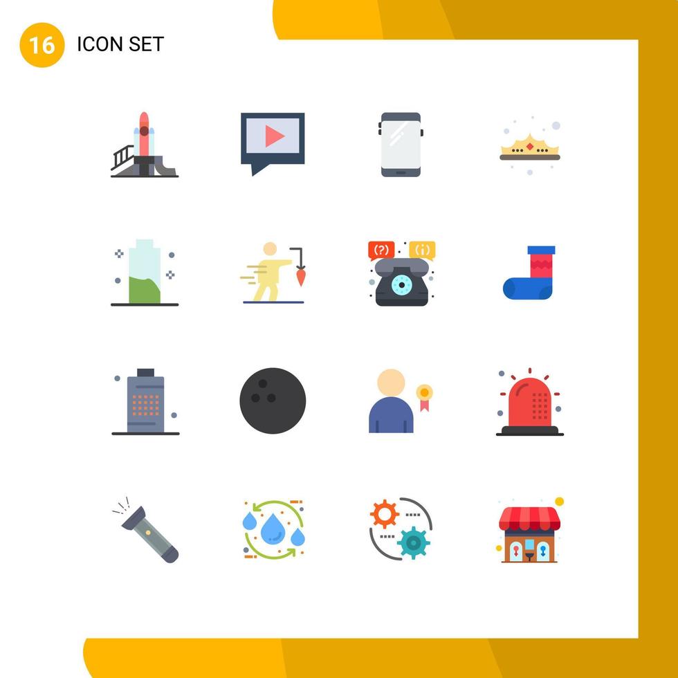 piktogram uppsättning av 16 enkel platt färger av lyx Smycken telefon mode samsung redigerbar packa av kreativ vektor design element