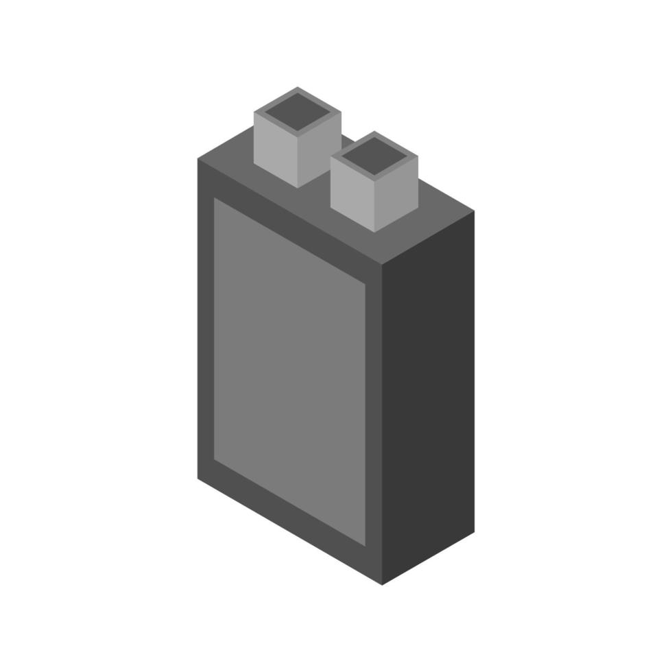 isometrische Batterie auf weißem Hintergrund vektor