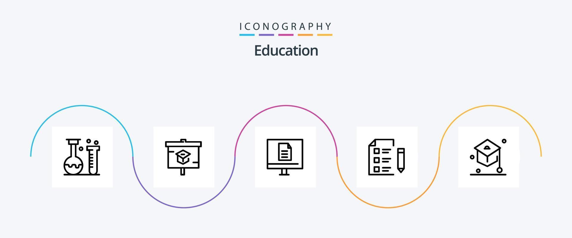 utbildning linje 5 ikon packa Inklusive skola. utbildning. skola. skola. internet vektor