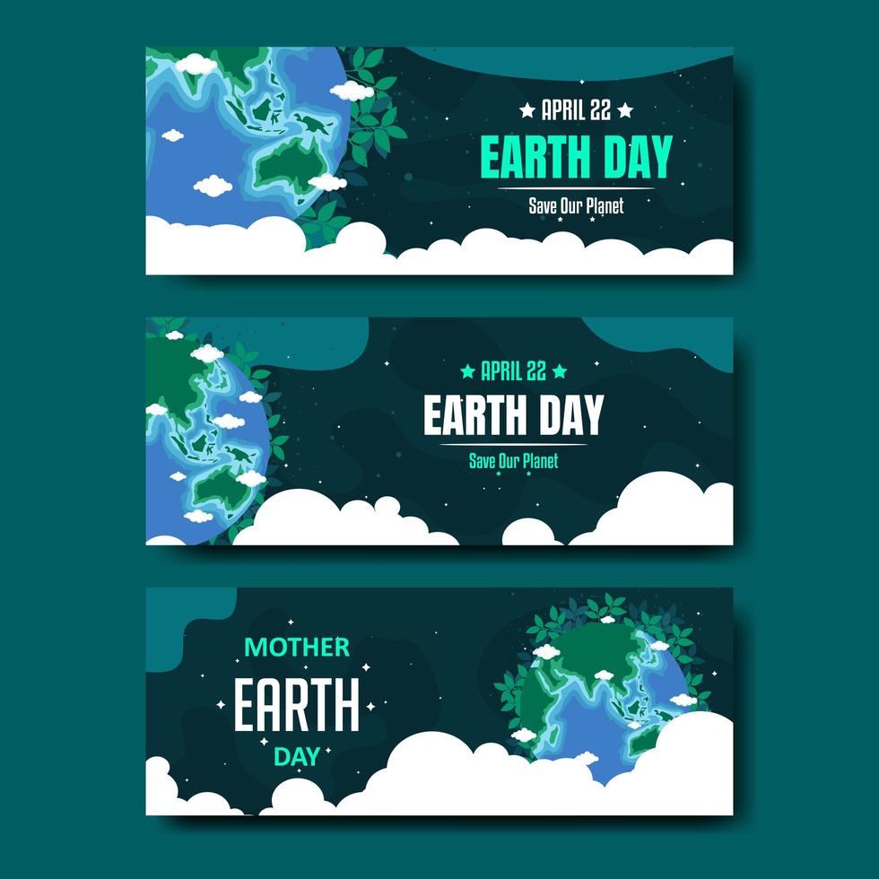 Earth Day Banner mit einem Hauch von dunkler Farbe vektor