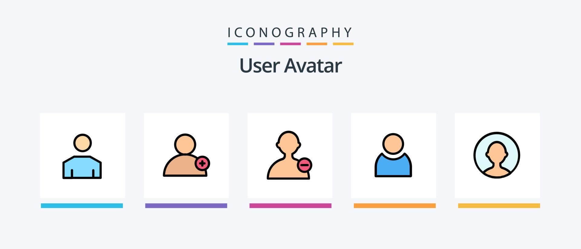 Benutzer Linie gefüllt 5 Symbol Pack einschließlich Person. Mensch. Konto. Konto. Schnittstelle. kreativ Symbole Design vektor
