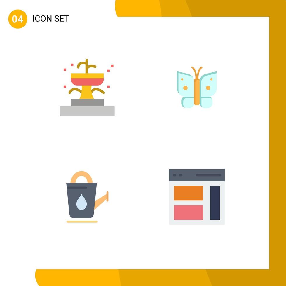 4 universell platt ikoner uppsättning för webb och mobil tillämpningar byggnader badrum parkera insekt vatten redigerbar vektor design element